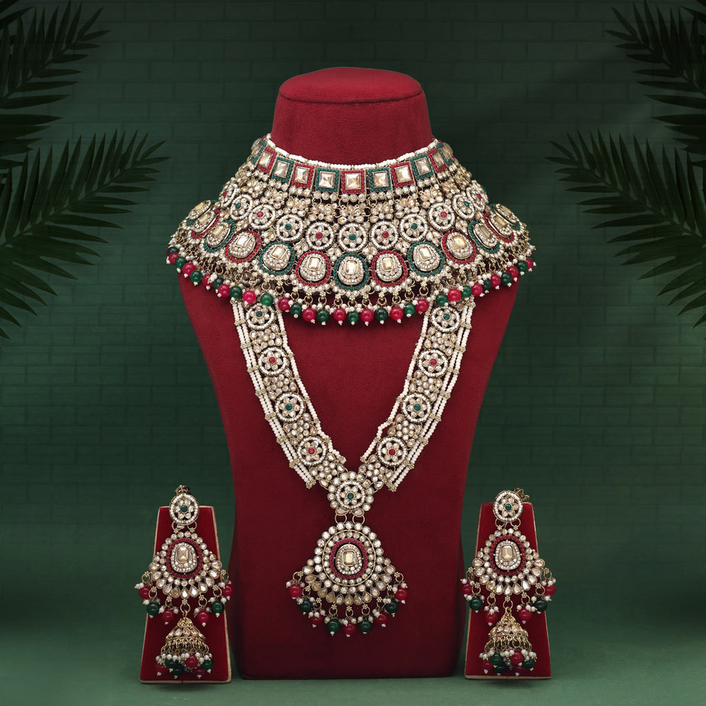 Rani & Green Color Kundan Dulhan Set