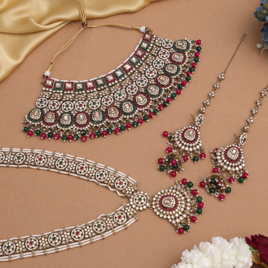 Rani & Green Color Kundan Dulhan Set