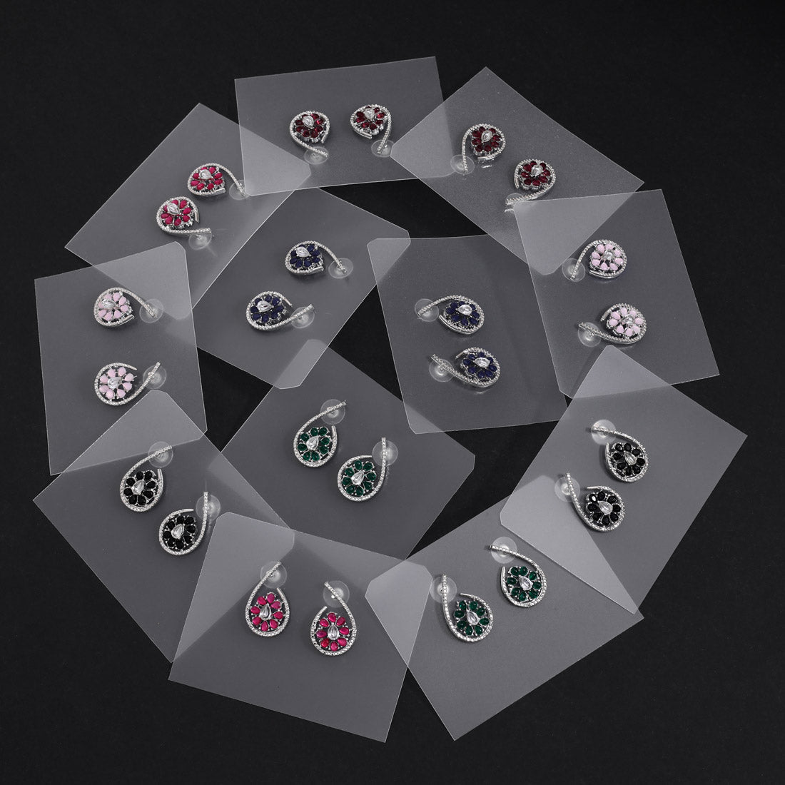 Classic Assorted Color Fashion Earrings – Pack of 12