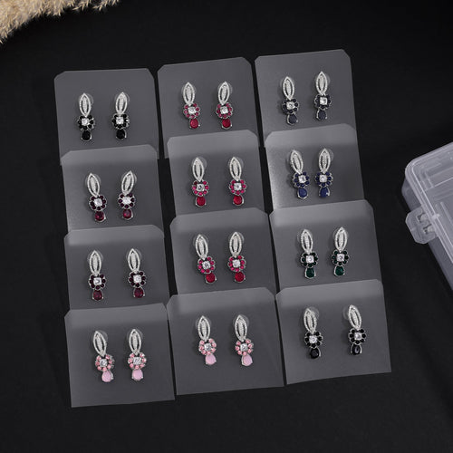 12 Pair Assorted Fashion Earrings in Trendy Color Mix