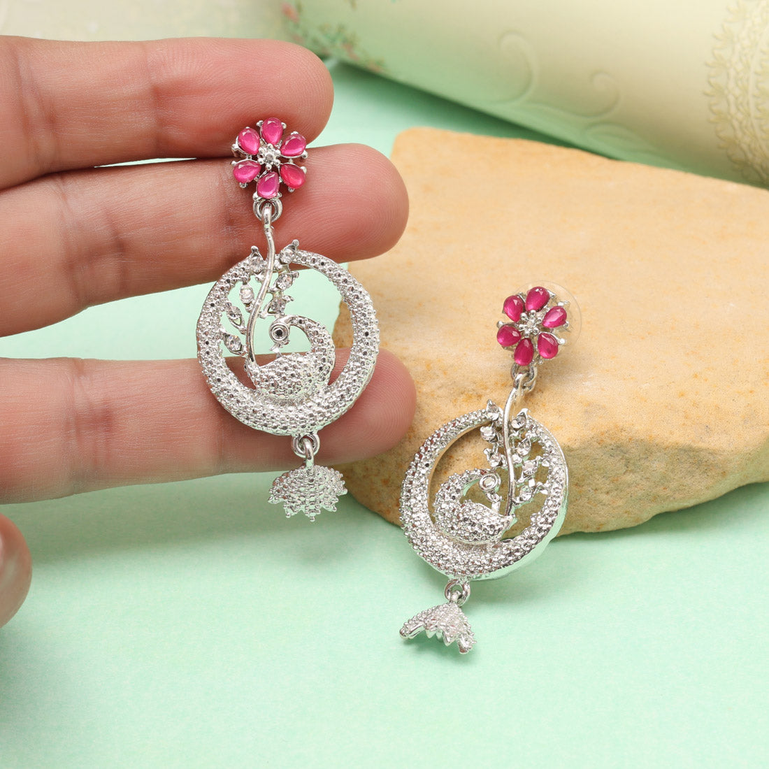 Festive Rani Color Fashion Earrings