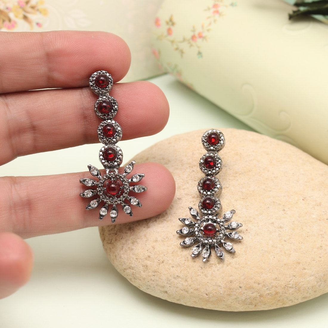 Sunset Orange Color Fashion Earrings
