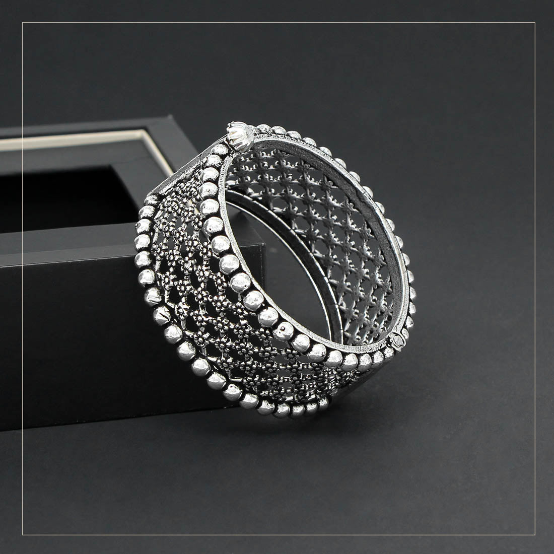 Silver Color Openable Oxidised Bracelet