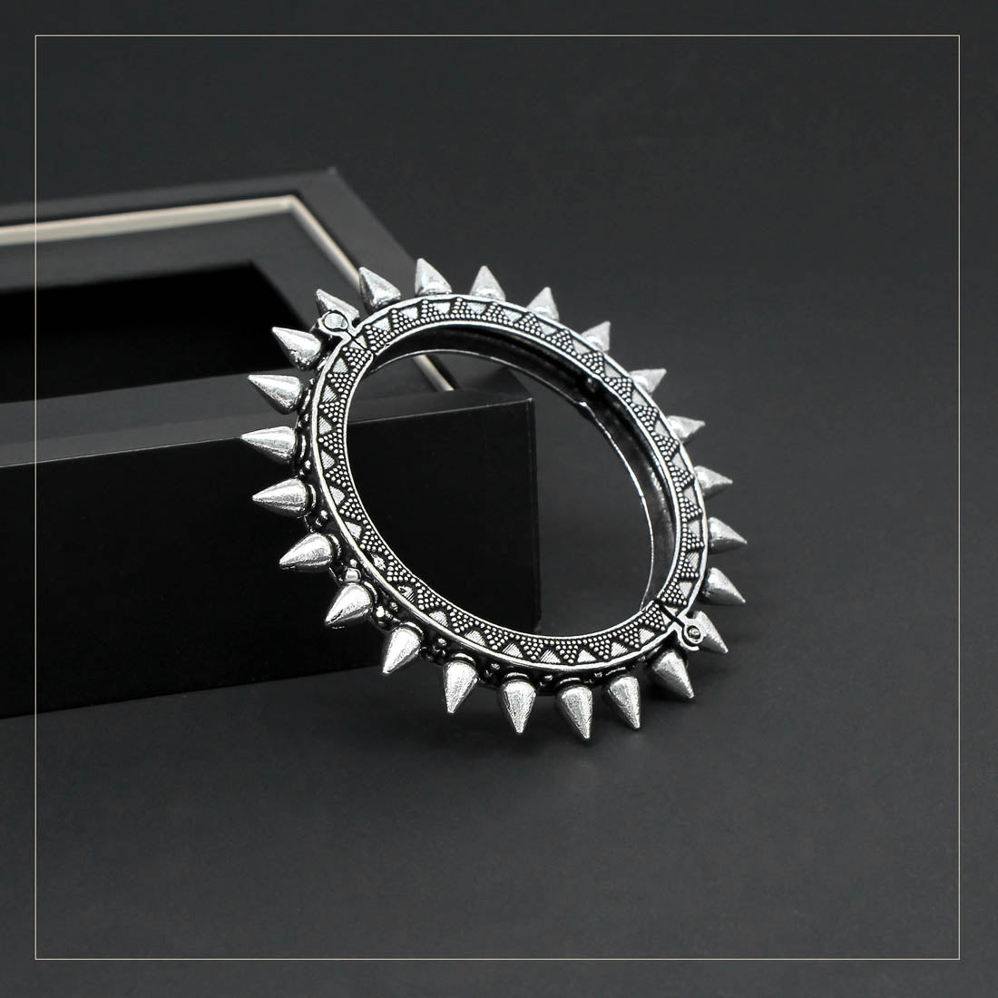 Silver Color Oxidised Bracelet