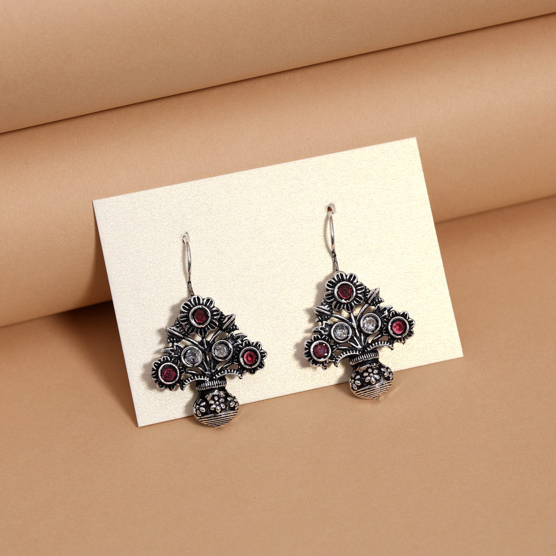 Assorted Color 10 Pairs Of Oxidised Earrings