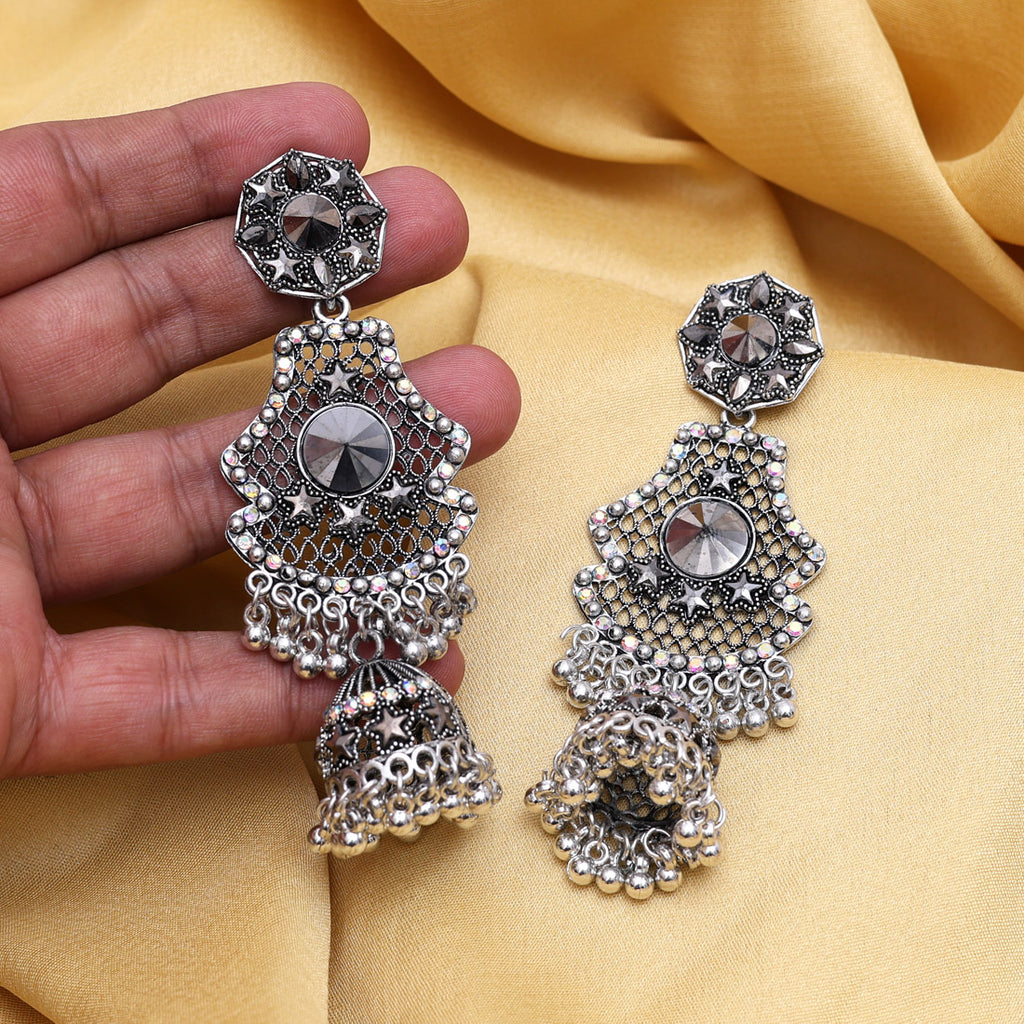 Silver Color Oxidised Earrings (GSE3019SLV)