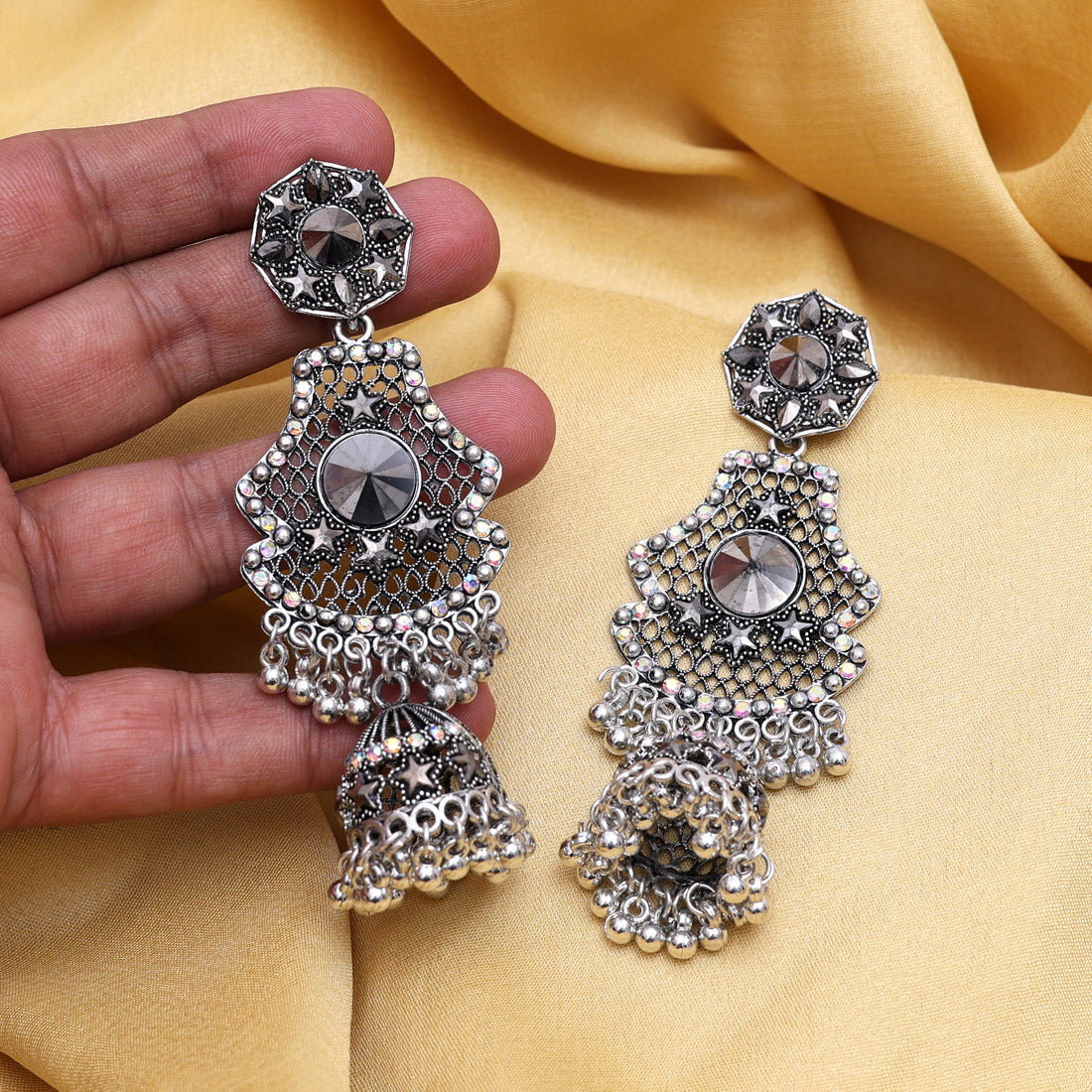 Silver Color Oxidised Earrings (GSE3019SLV)