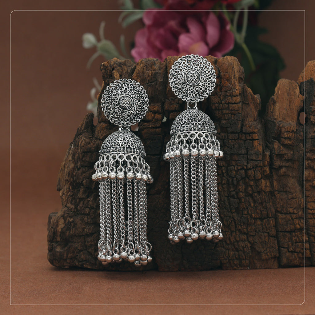 Silver Color Oxidised Earrings (GSE3113SLV)