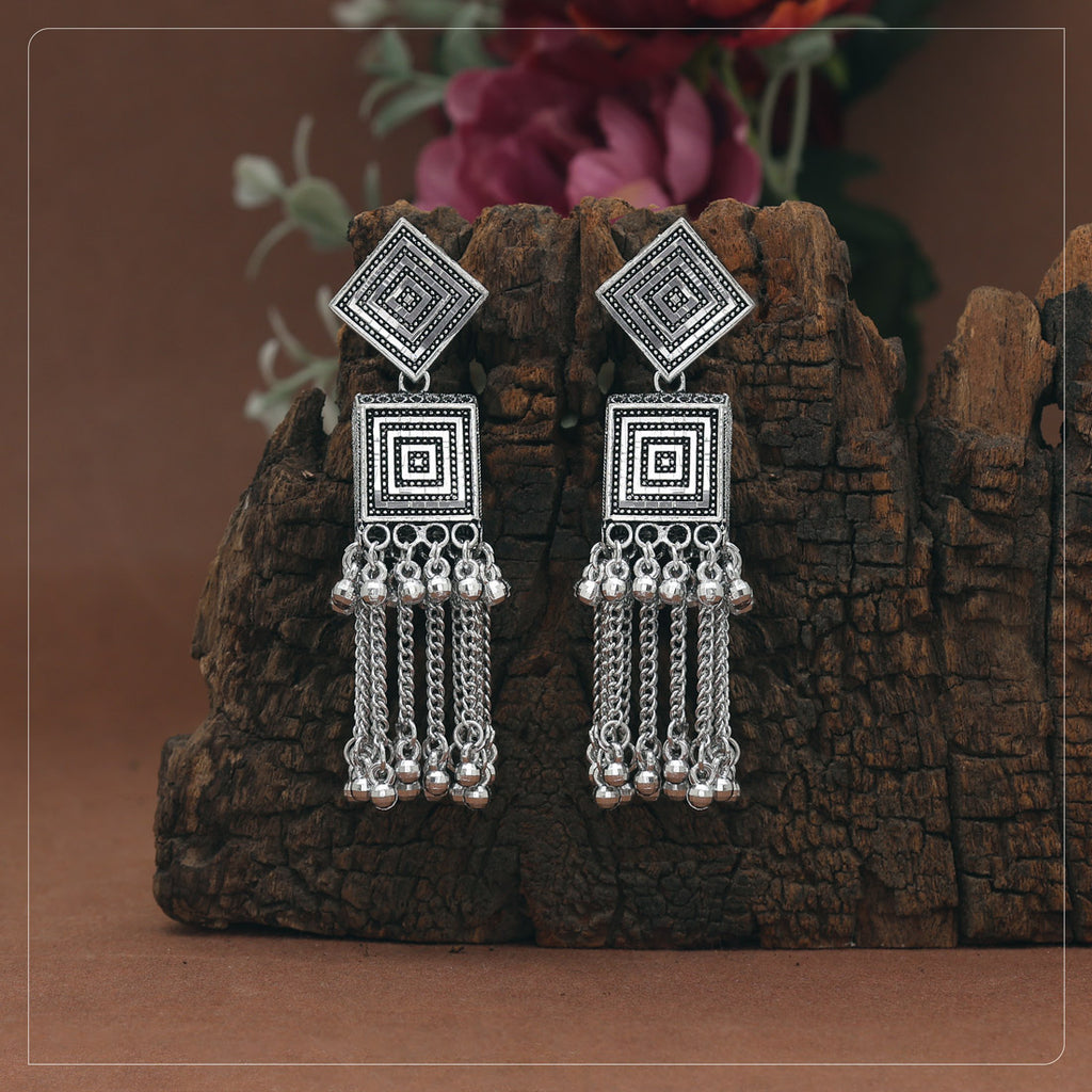 Silver Color Oxidised Earrings (GSE3116SLV)