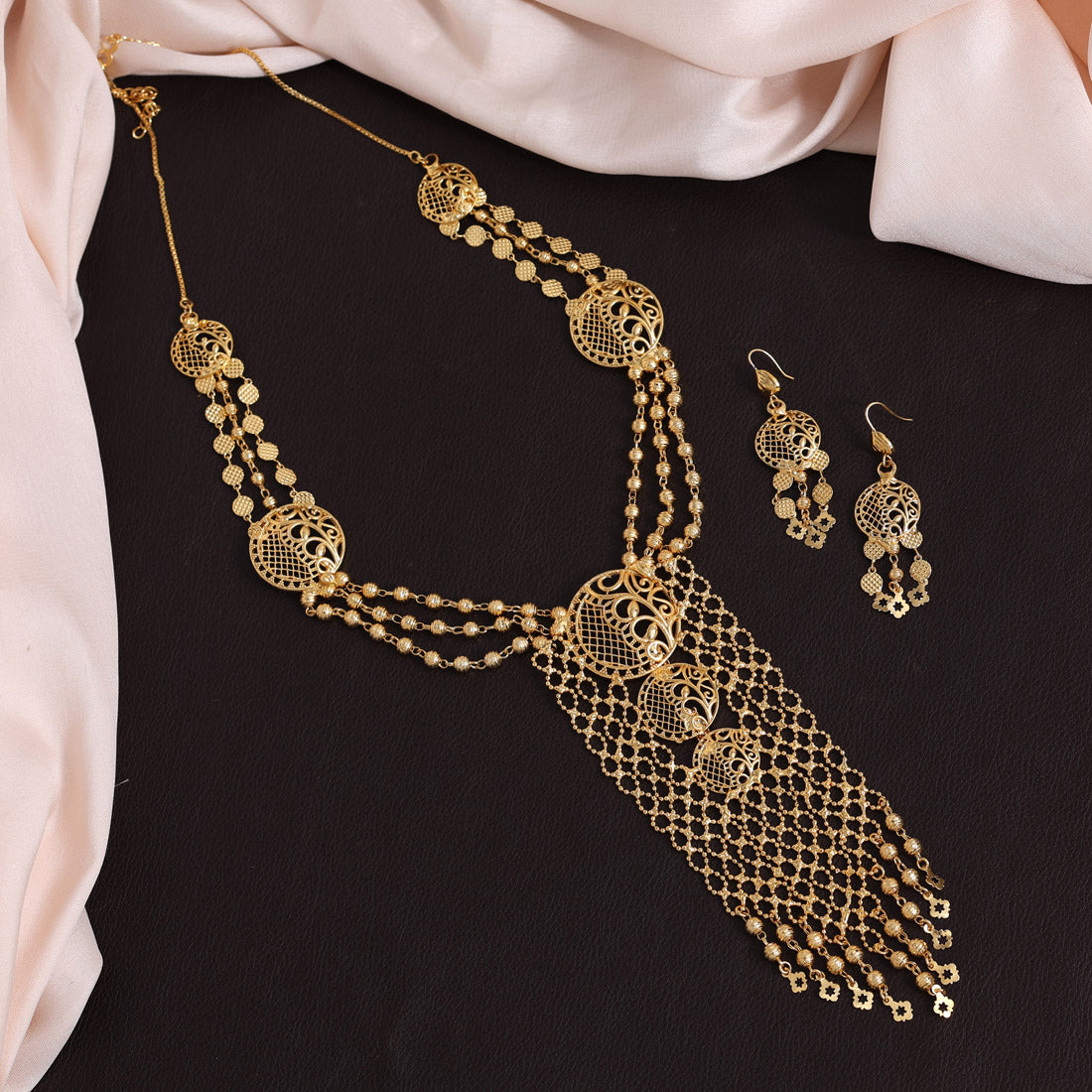 Gold Color Gold Plated Necklace Set
