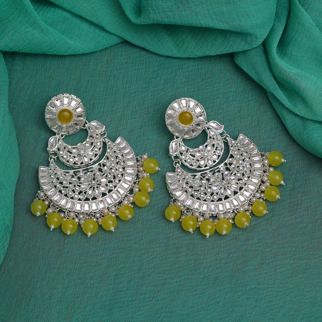 Yellow Color Choker Kundan Necklace Set
