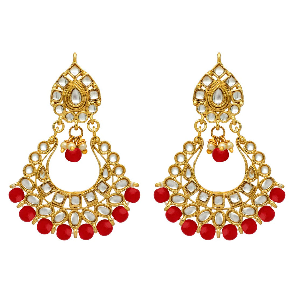 Maroon Color Choker Kundan Necklace Set