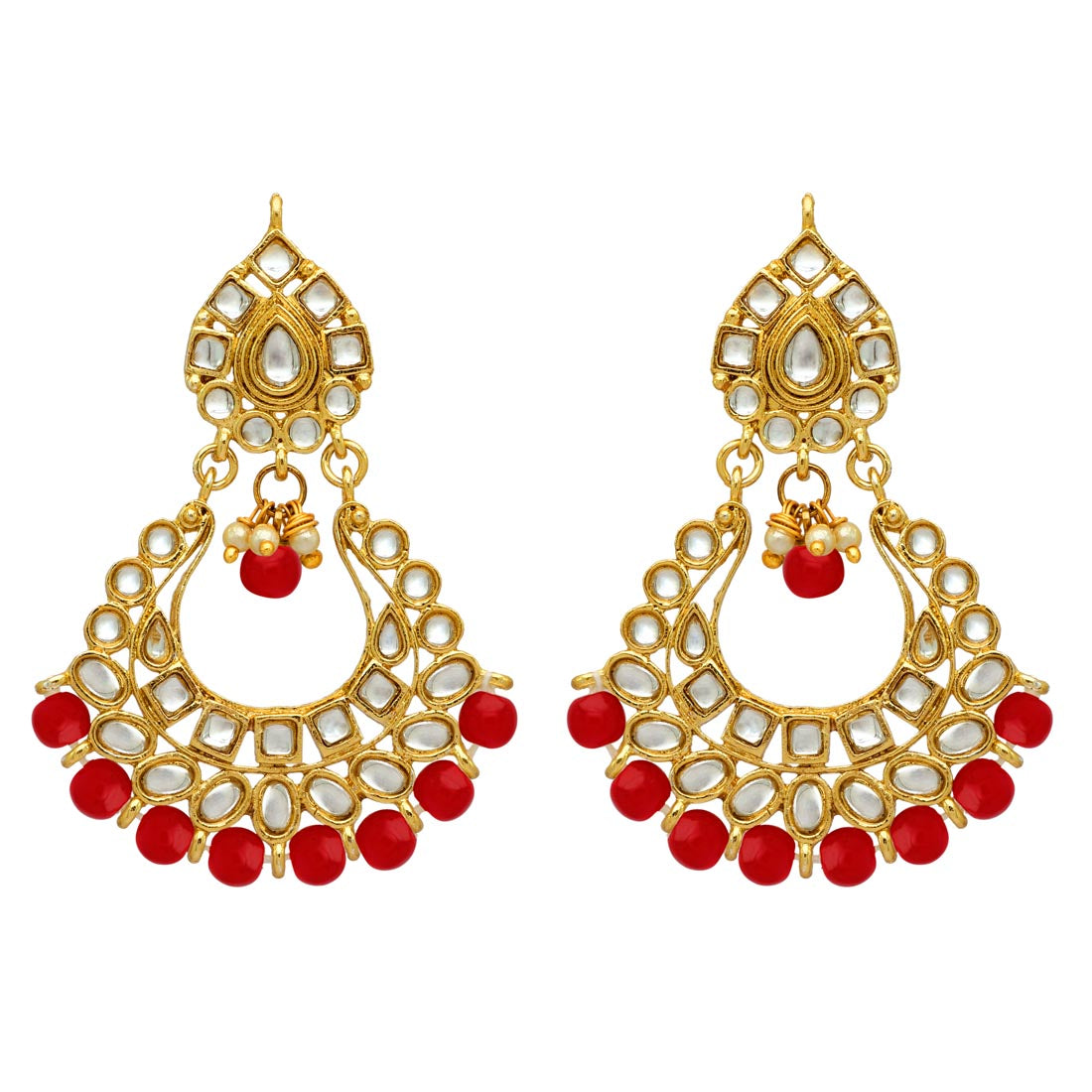 Maroon Color Choker Kundan Necklace Set