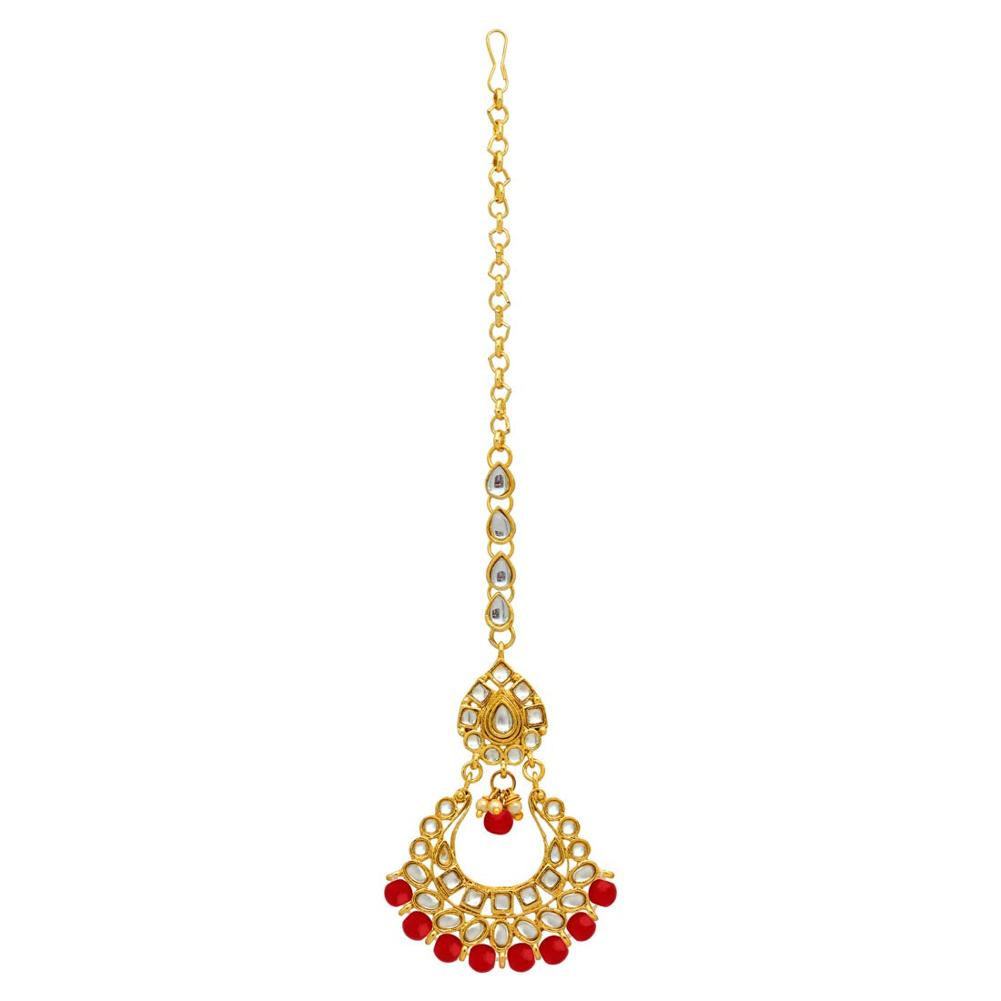 Maroon Color Choker Kundan Necklace Set